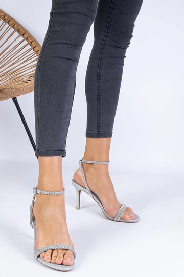 Sølv elegante højhælede... 2