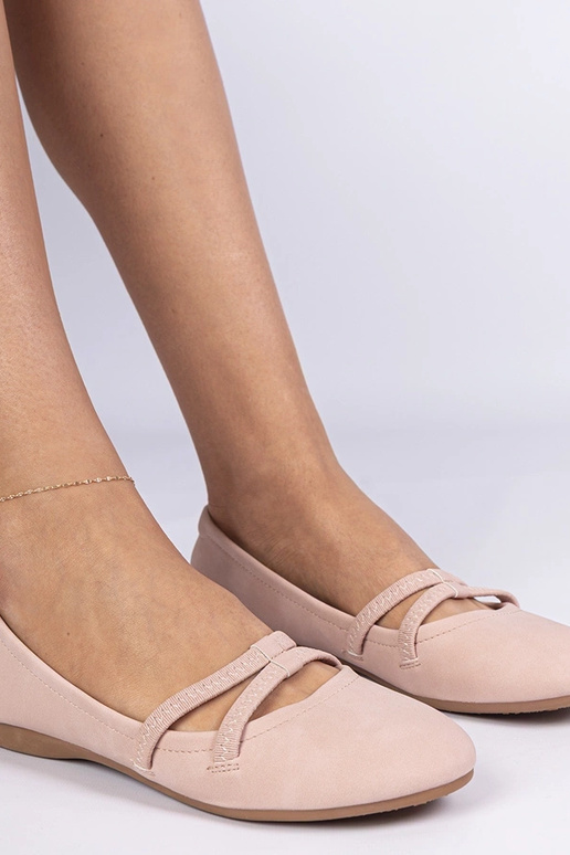 Roze dames ballerina's van matte...