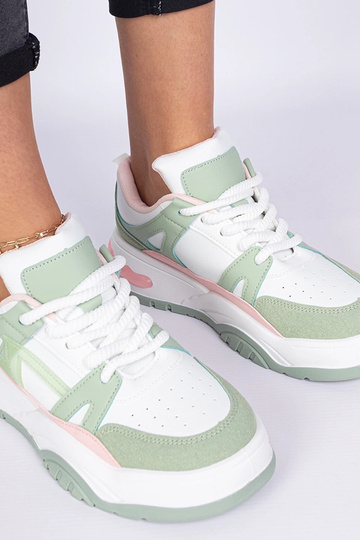 Luciana groene sneakers met dikke veters