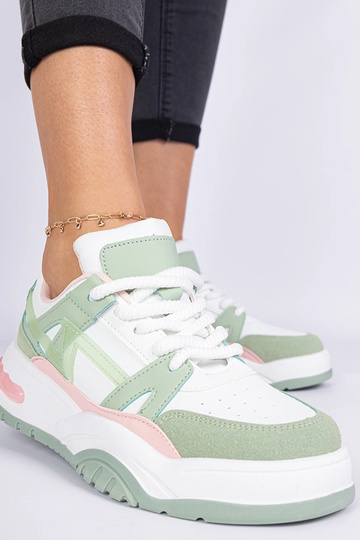 Luciana groene sneakers met dikke veters 2