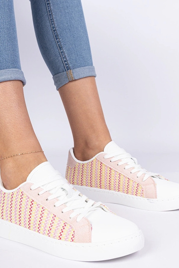 Bellisio roze dames sneakers van stof 2