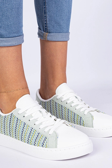 Bellisio groene dames sneakers van stof 2