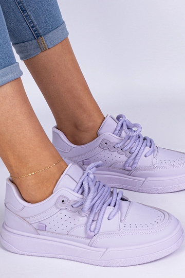 Asphodel paarse dames sport sneakers van eco-leer 2