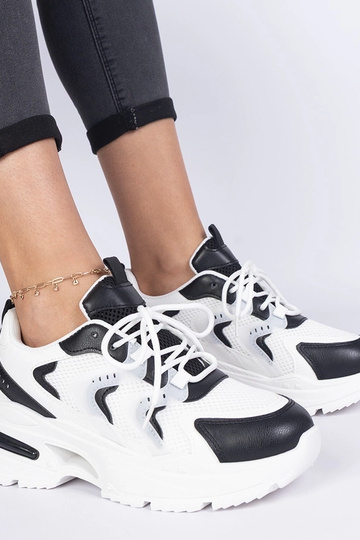 Lamula zwart-witte dames sport sneakers