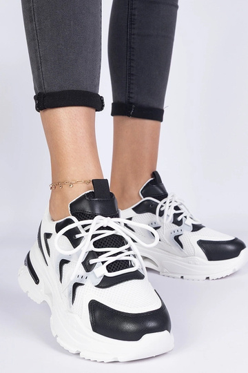 Lamula zwart-witte dames sport sneakers 2