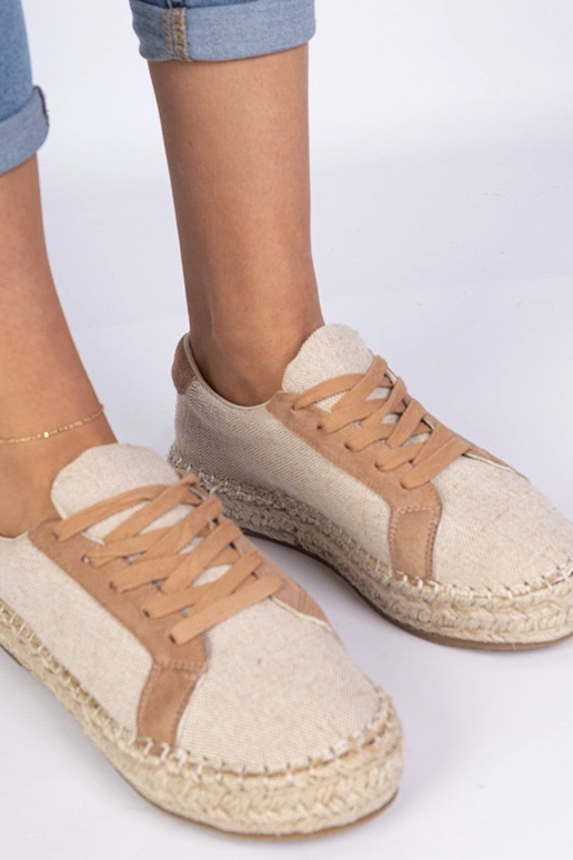 Bruine dames espadrilles met veters... Bruine dames espadrilles met veters...