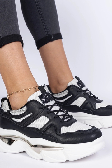 Zwarte dames sneakers sportieve schoenen Prutto