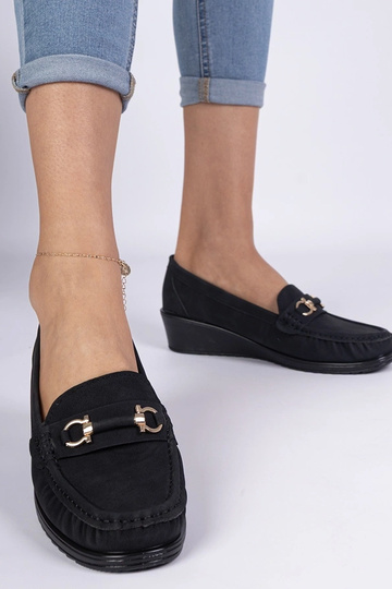 Zwarte dames mocassins op...