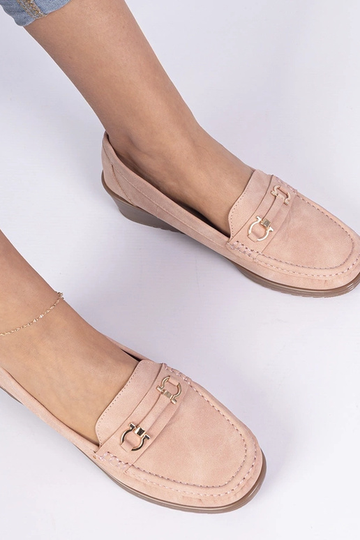 Roze dames mocassins op een sleehak... Roze dames mocassins op een sleehak...