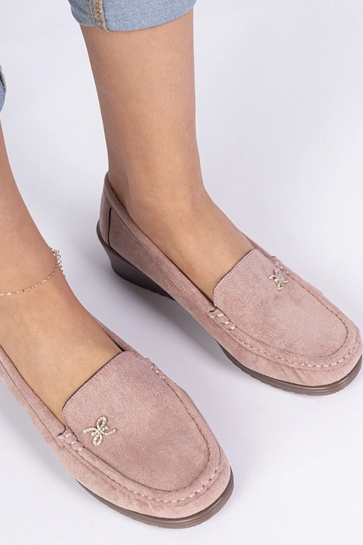 Roze dames mocassins op platform van...