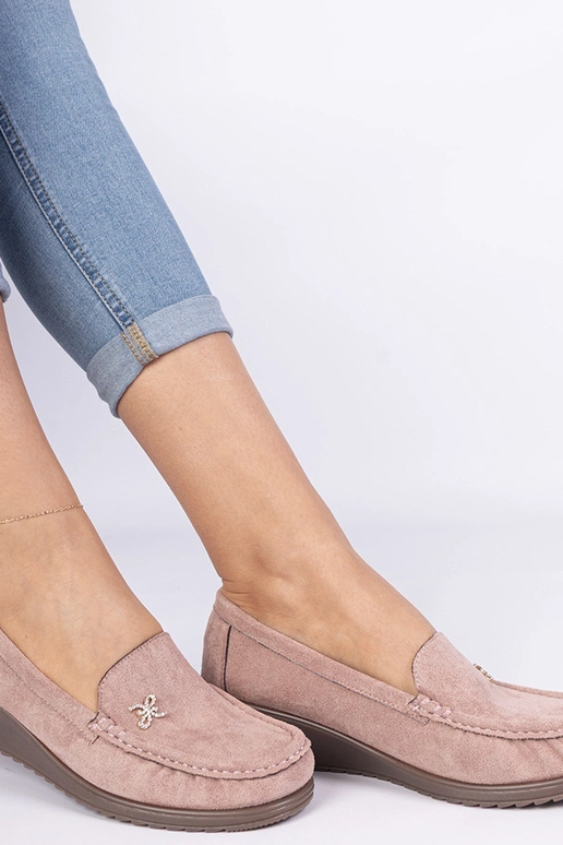 Roze dames mocassins op platform van...