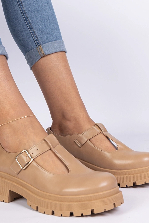 Bruine schoenen met plateau van...