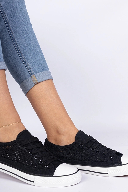 Zwarte aërodynamische damessneakers Saha Zwarte aërodynamische damessneakers Saha