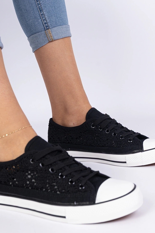 Zwarte aërodynamische damessneakers Saha Zwarte aërodynamische damessneakers Saha