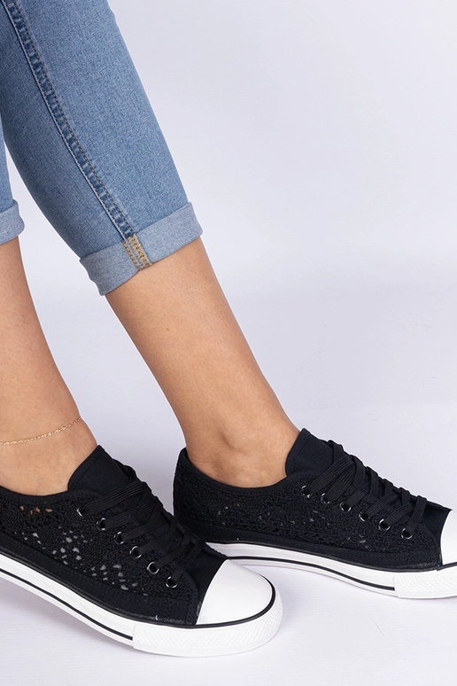 Zwarte aërodynamische damessneakers Saha Zwarte aërodynamische damessneakers Saha