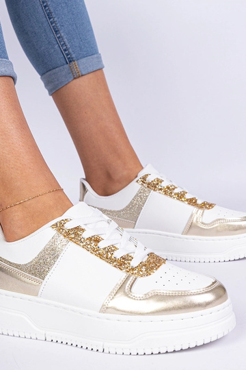 Gouden damessneakers op een dikke zool Dolla 2