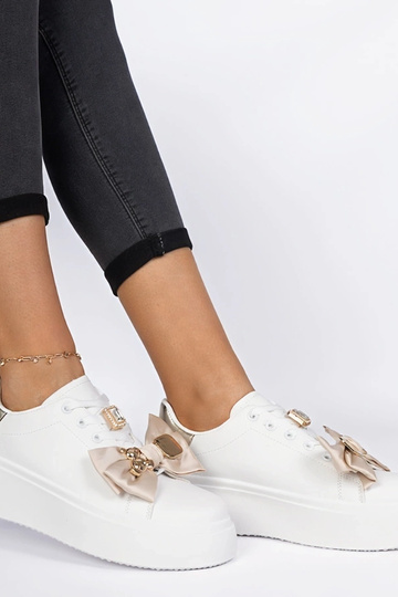 Milonel wit-gouden dames sneakers