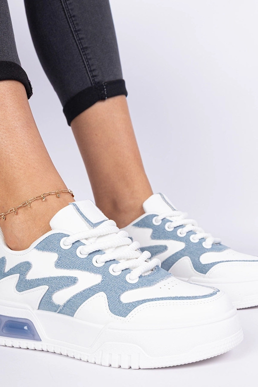 Lasata blauwe dames sneakers met...