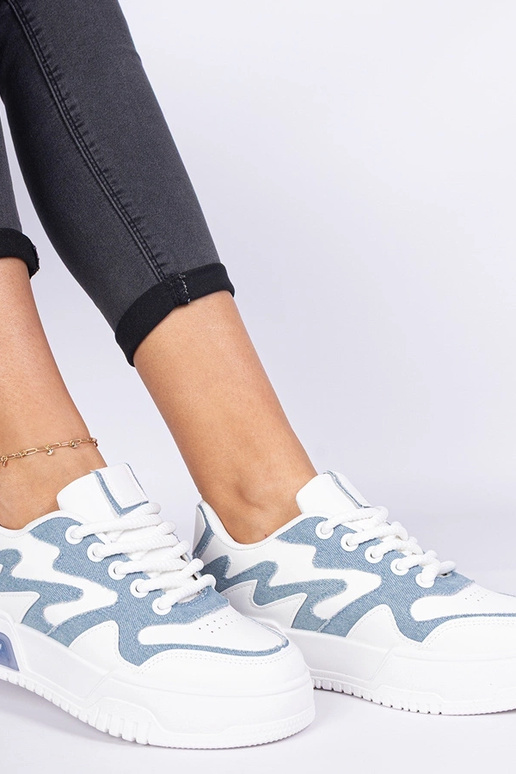 Lasata blauwe dames sneakers met...