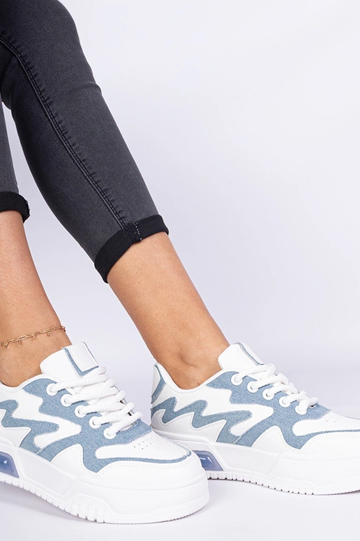 Lasata blauwe dames sneakers met...