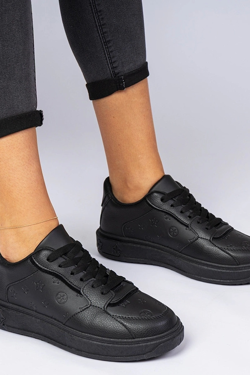 Zwarte sportschoenen van kunstleer...