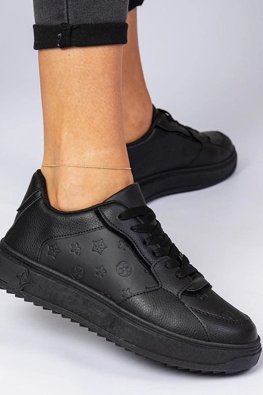 Zwarte sportschoenen van kunstleer...