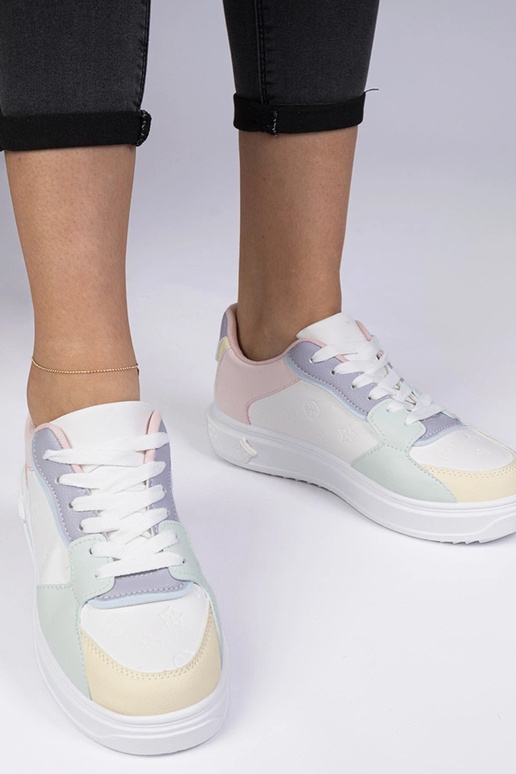 Wit-blauwe sportschoenen van...