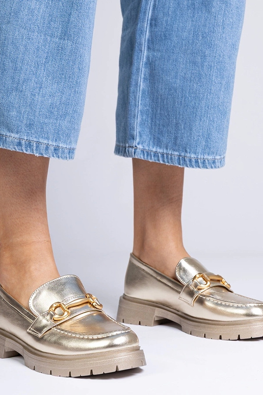 Gouden elegante instappers met...