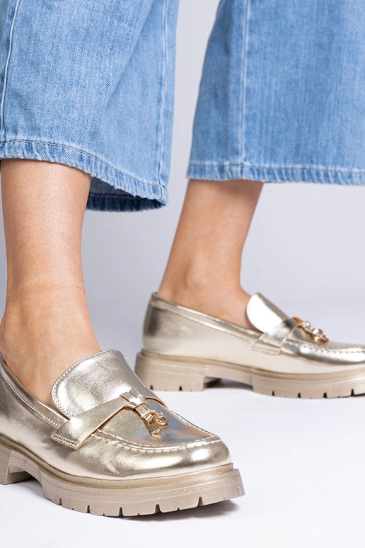 Gouden elegante instappers van... Gouden elegante instappers van...