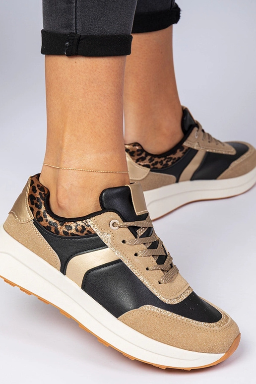 Zwarte dames sneakers met glitter en... Zwarte dames sneakers met glitter en...