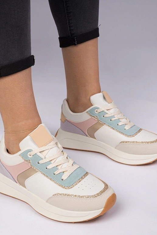 Multikleurige dames sneakers met... Multikleurige dames sneakers met...