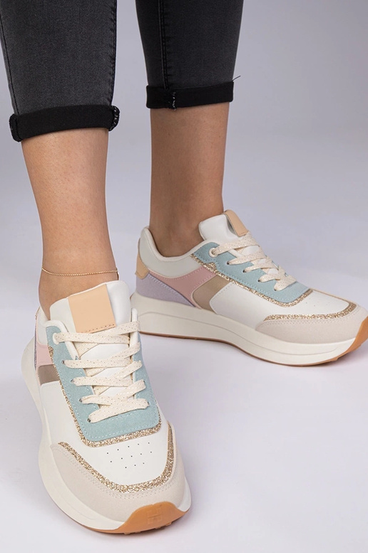 Multikleurige dames sneakers met... Multikleurige dames sneakers met...