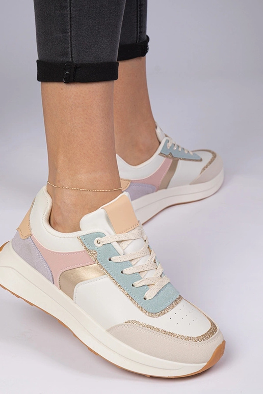 Multikleurige dames sneakers met... Multikleurige dames sneakers met...