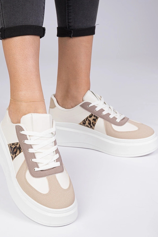 Bruine sneakers op een platform Mishel Bruine sneakers op een platform Mishel