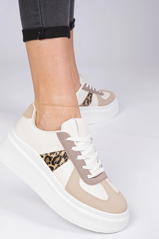 Bruine sneakers op een platform Mishel Bruine sneakers op een platform Mishel
