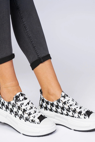 Wit-zwarte dames sneakers van stof Katerin 2