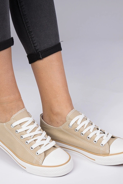 Beige klassieke dames sneakers Menfis Beige klassieke dames sneakers Menfis