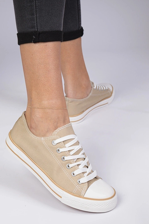Beige klassieke dames sneakers Menfis Beige klassieke dames sneakers Menfis