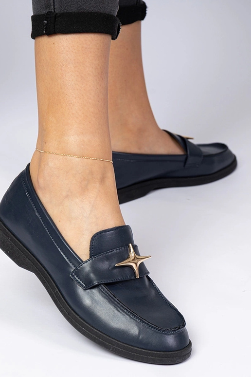 Marineblauwe dames mocassins met... Marineblauwe dames mocassins met...