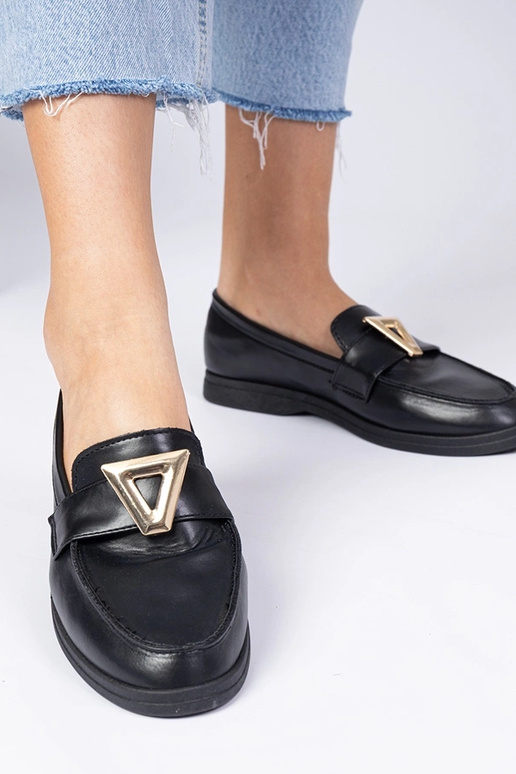 Zwarte dames mocassins met elegante... Zwarte dames mocassins met elegante...