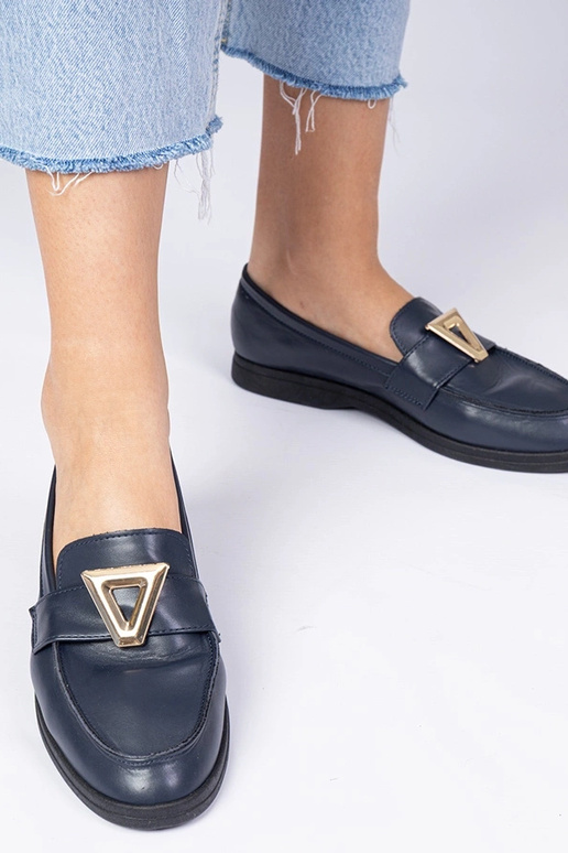 Marineblauwe dames mocassins met... Marineblauwe dames mocassins met...