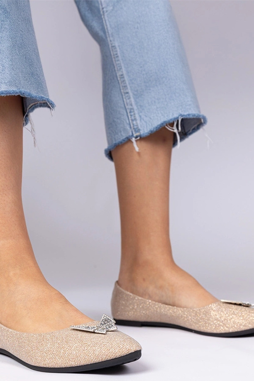 Champagne damesbalerina's met glitter... Champagne damesbalerina's met glitter...