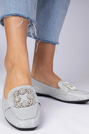 Zilveren glitter mocassins... 2