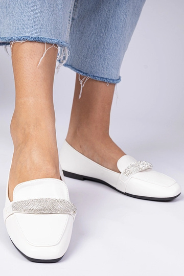 Witte dames mocassins met... 2