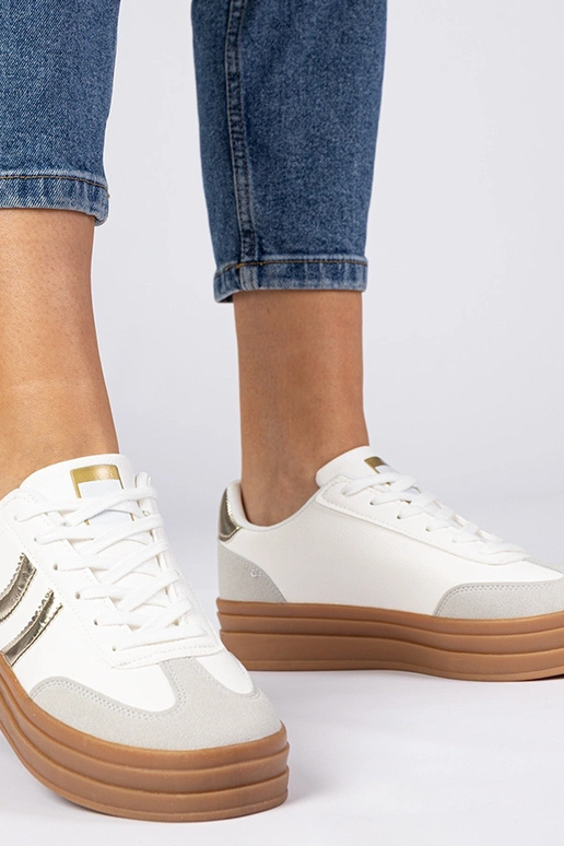 Witte sportieve sneakers dames met... Witte sportieve sneakers dames met...