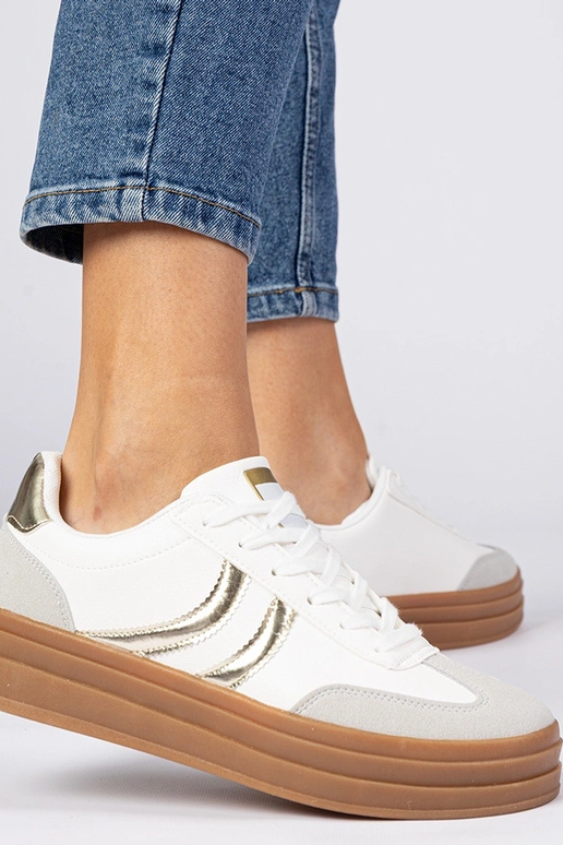 Witte sportieve sneakers dames met... Witte sportieve sneakers dames met...