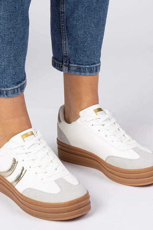Witte sportieve sneakers dames met... Witte sportieve sneakers dames met...