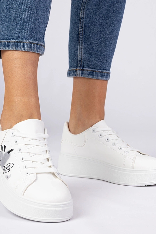 Witte sportieve sneakers met print... Witte sportieve sneakers met print...