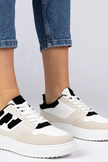 Wit-zwart sneakers voor dames Lavria