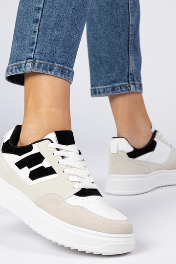 Wit-zwart sneakers voor dames Lavria 2